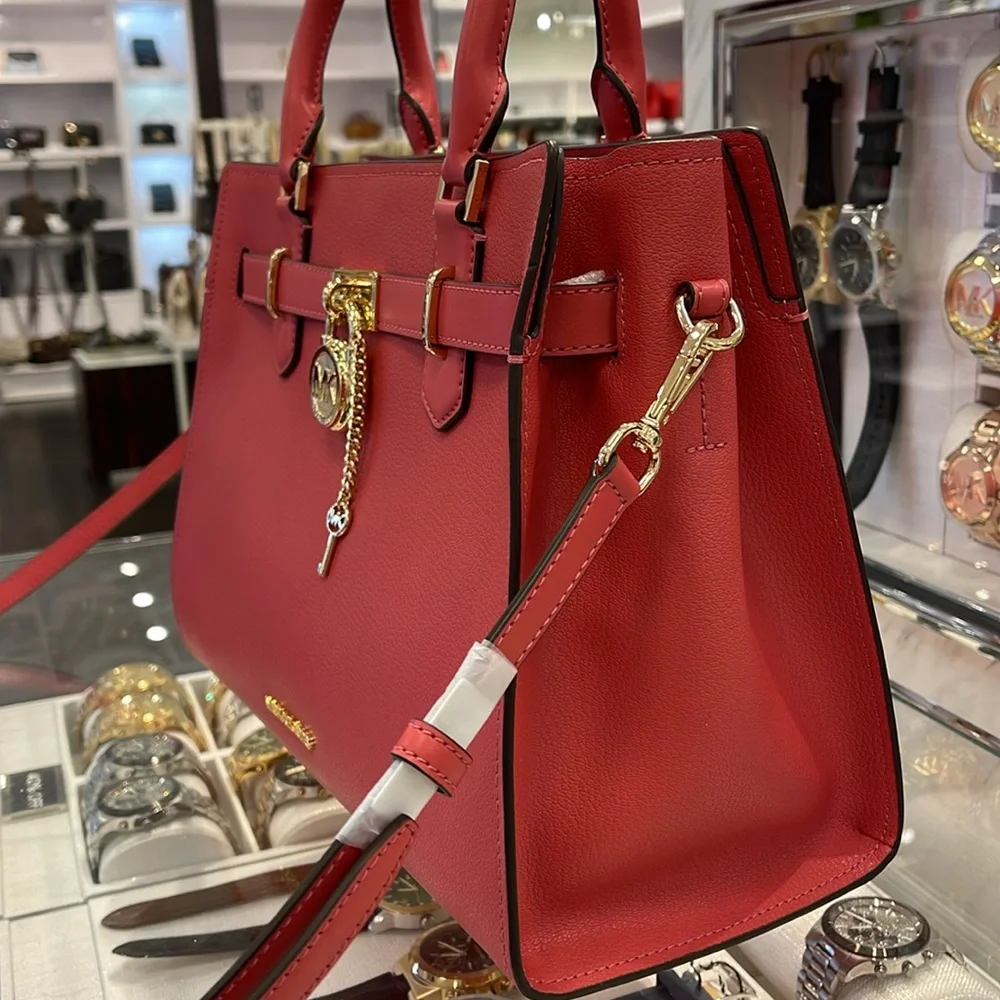 MICHAEL KORS HAMILTON MEDIUM SATCHEL 
 COLOR: LIGHT BERRY SHERBET 
NWT - Picture 4 of 16
